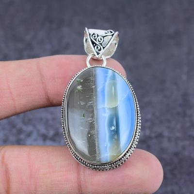 Pietră prețioasă Opal Owyhee Natural Pandantiv Handmade din Argint Sterling 925 2,09" t4C61