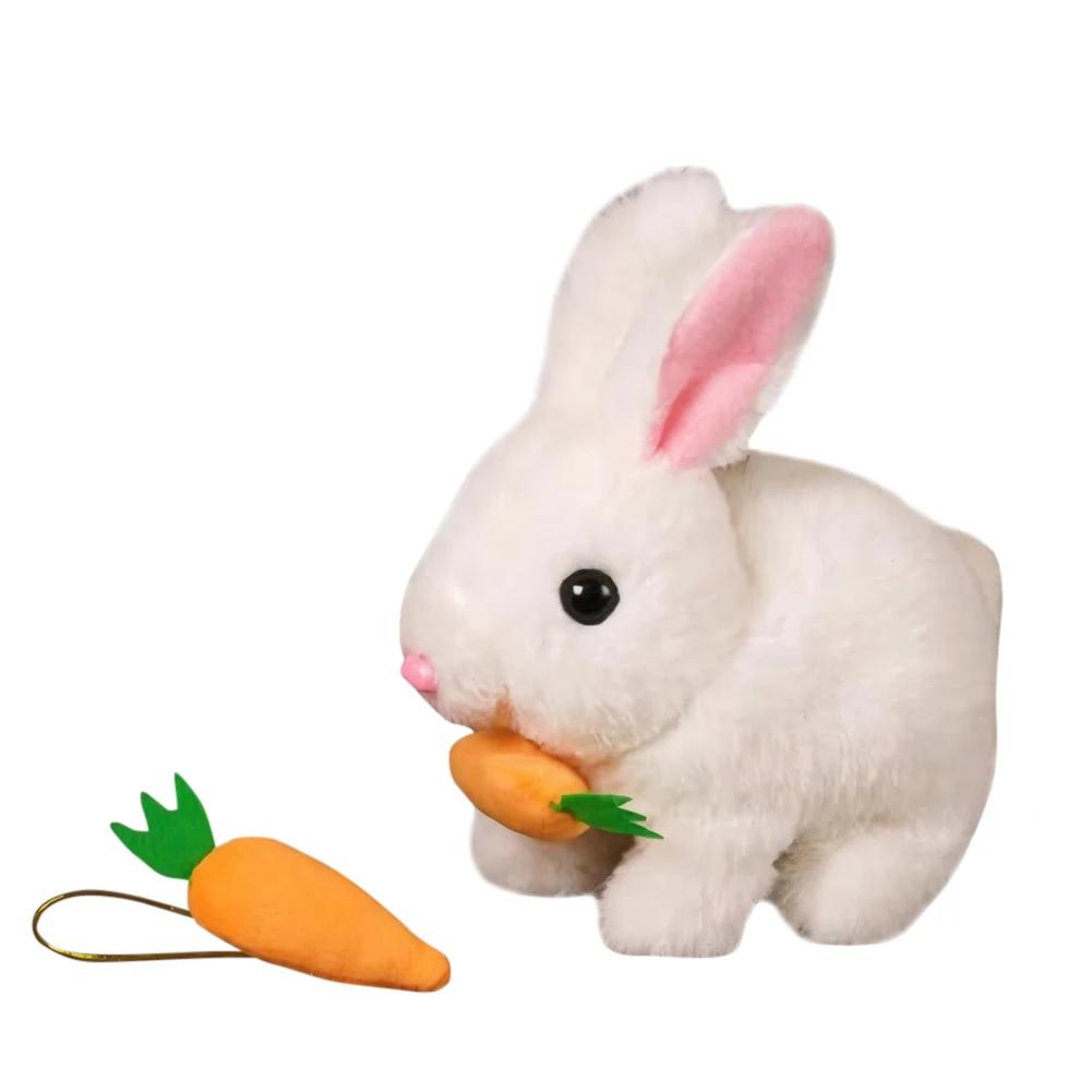 Cute Electric Rabbit with Carrot Interactive Electronic Pet Electronic Pet Rabbit Toy Birthday Gift for Kids