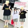 Girls' Summer Loose Casual Suit 2026 New Style, Mid Size Children's Stylish Short Sleeved Shorts Two-piece Set Summer Clothes