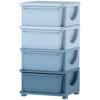 Four-Tier Kids Storage Boxes, with Four Drawers - Blue