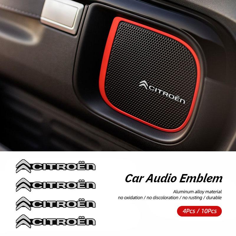 Car Audio Speaker Emblem Logo 3D Badge Stickers For Citroen C3 C5 AIRCROSS C5X C4 Cactus e-C4 X e-C3 Berlingo C-Elysee C-Crosser