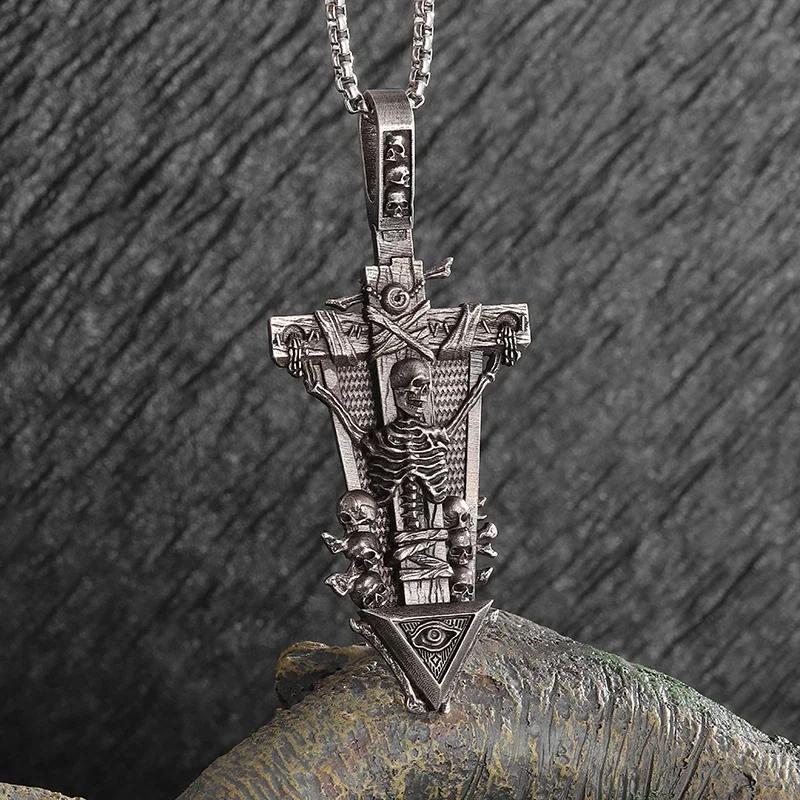 Sieben Engel Magischer Kreis Salomons Siegel Amulett Halskette Anhänger Herren Punk Retro Glücksbringer Schmuck