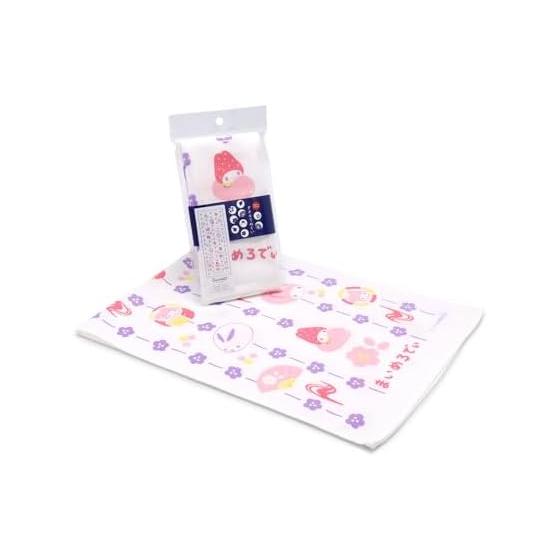 Towel Museum Tenugui Towel, 100% Cotton, Approx. 13.4 x 35.4 , Sanrio My Melody Wagashi Purple, Easy to Wring and Quick Drying, Thin Towel Made for