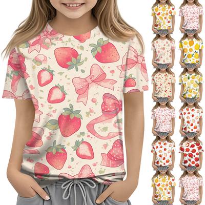 Camiseta infantil para meninos e meninas, camiseta de manga curta estampada para meninos e meninas