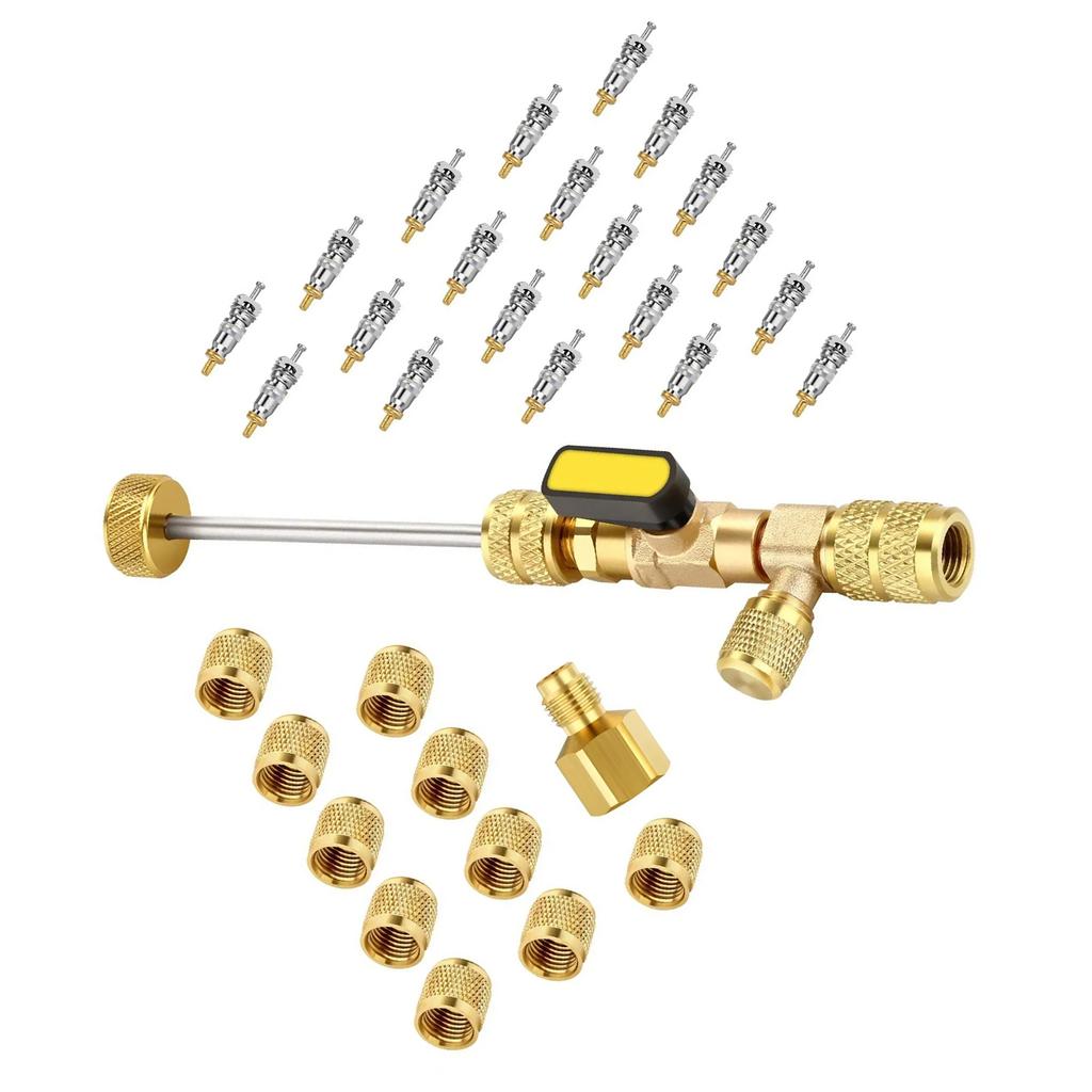 Valve Removal and Installation Set Refrigerant Valves Core Replacement Device Easy Repairs Kit for Cooling Systems
