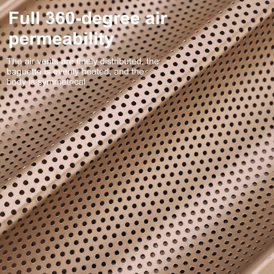 מחבת לחם בגט נון-סטיק גלי תבנית באגט מחוררת מגש אפייה בגט ללחם איטלקי מחמצת