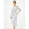 ELLE French Off-Shoulder Twist Knot A-Line Dress