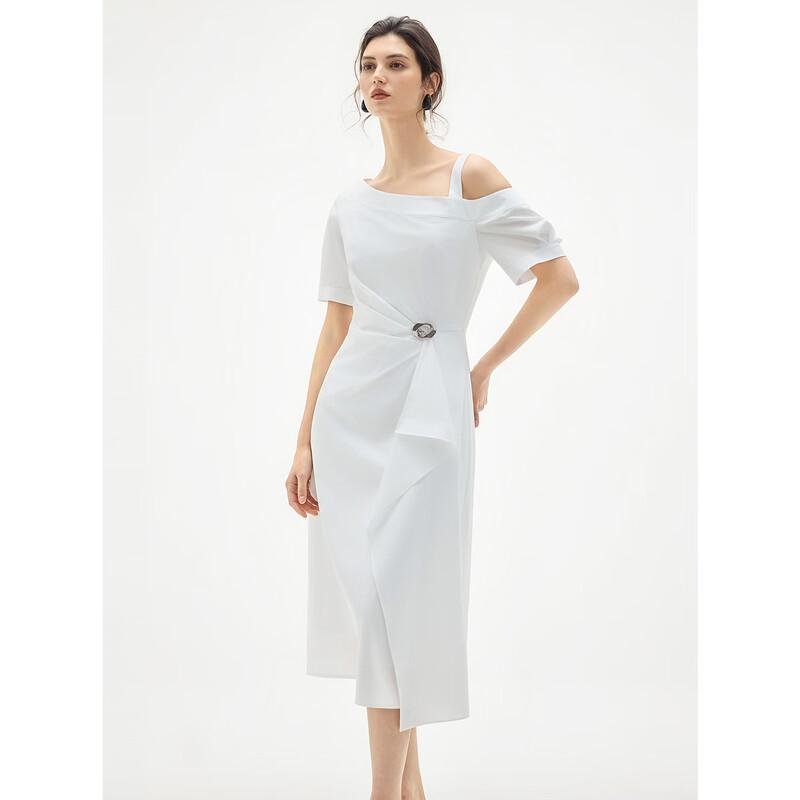 ELLE French Off-Shoulder Twist Knot A-Line Dress