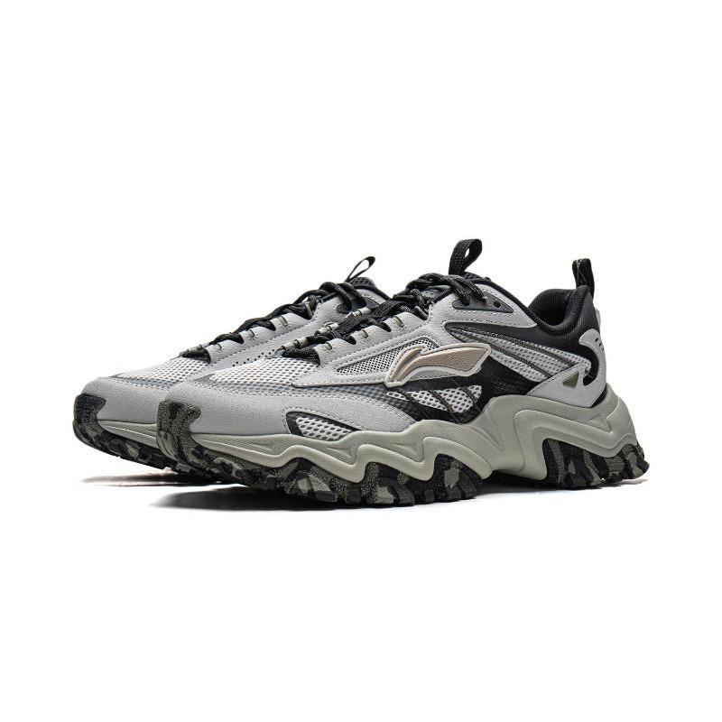 Li-Ning Versatile Retro Thick-Soled Fashion Sneakers Men Sneakers Gray Black AGLW007-3