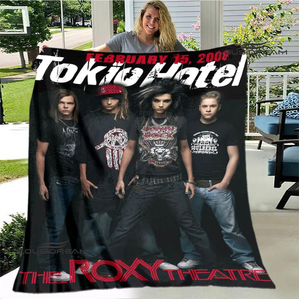 Dětská přikrývka s potiskem kapely Tokio Hotel Dětská Hřejivá přikrývka Flanel Měkká útulná deka Rozkládací pohovka Deka Cestovní deka Dárek k narozeninám