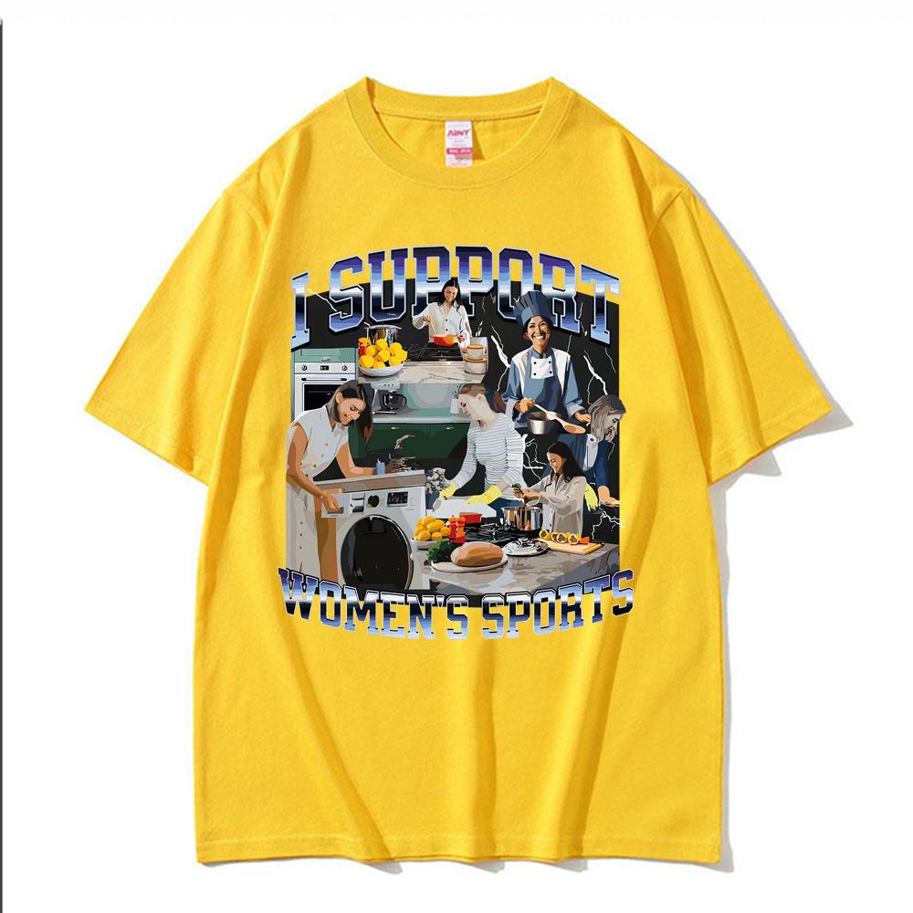 Supporto lo Sport Femminile Meme Femminista Divertente Maglietta Unisex Moda Donna High Street T-shirt Cotone Casual Manica Corta