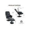 Fauteuil de massage avec fonction inclinable, chauffage et repose-pieds, fauteuil TV relax en tissu PU, rotation à 360°, noir