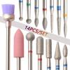 14pcs/set Nail Drill Machine Bit Nail Gel Removal Polishing Tools Pedicure Manicure Rotary Grinding  Buffer Polisher