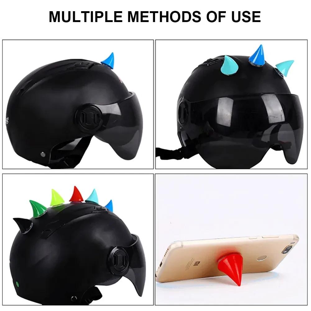 2PCS Motorcycle Helmet Cute Corner Rubber Horn Decoration Motocross Full Face Off Road Helmet Decoration Moto Car Accessories