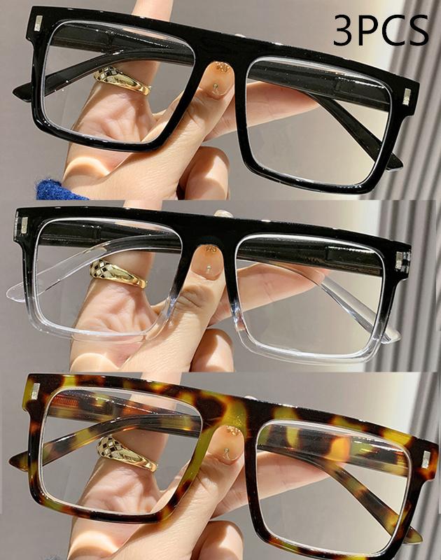 2/3PC New fashion large frame reading glasses trendy square frame rice nail middle-aged and elderly goggles reading glasses