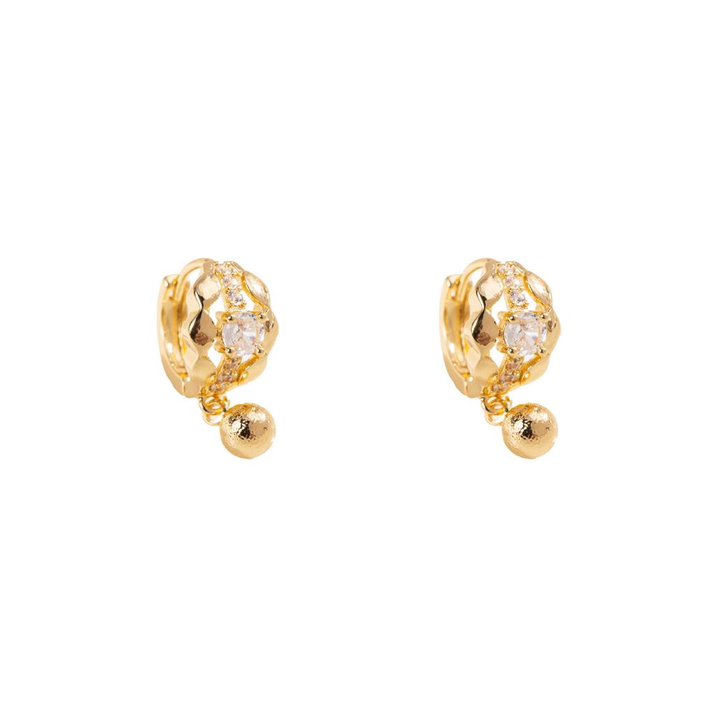 Japan-Korea Zirconia Round Pendant Earrings: High-End, Niche Design Dangles