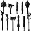 12/24PCS Medieval Figure Weapon Accessories Kit Building Blocks King Sword Lion King Shield Trident Battle Axe Double-edged Axe Brick Toy
