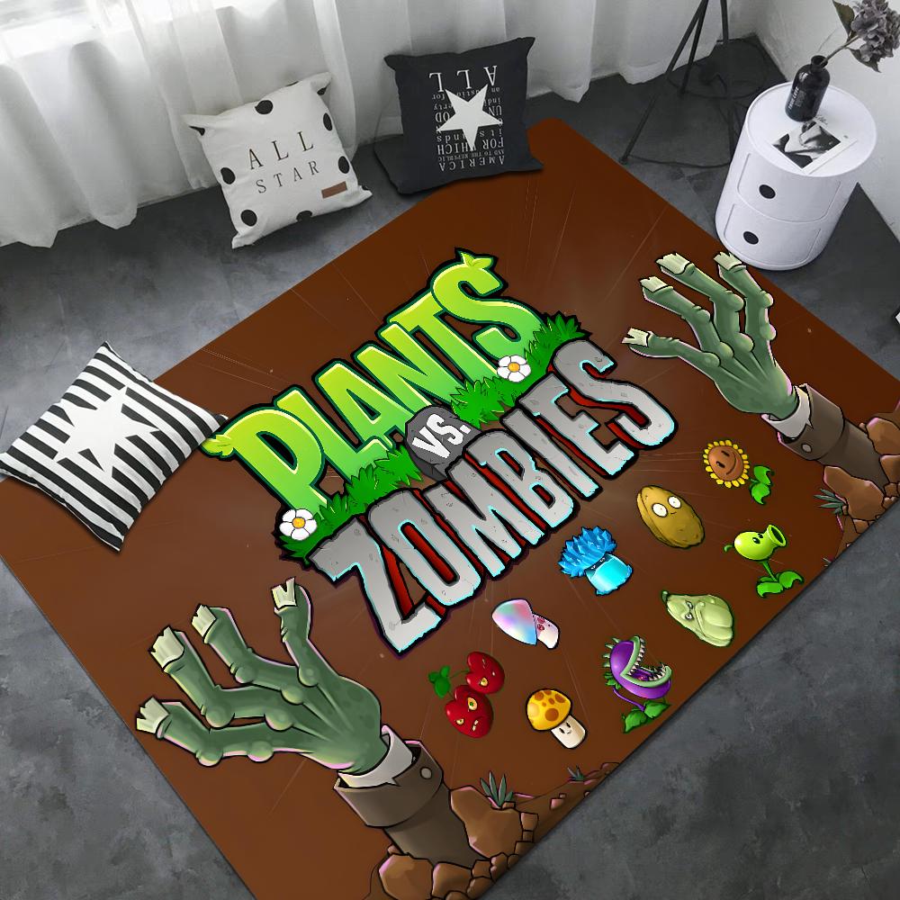 P-Plants-vs-Zombie Cartoon Door Mat Nordic Style Home Doormat Bathroom-Toilet Mats Bedroom Bedside Mats