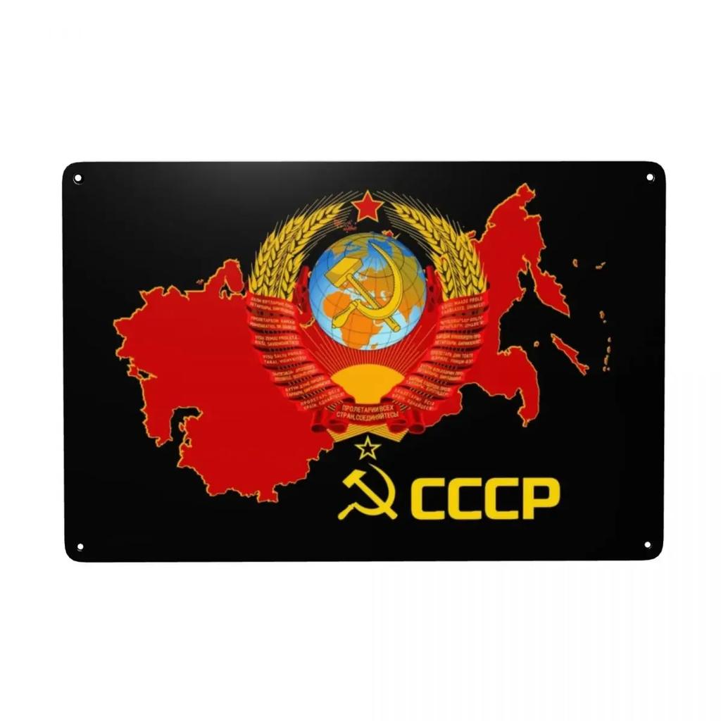 Vintage Allied Nations Joseph Stalin Metal Tin Sign Rectangle USSR Communist Russia Signs Plaque Gate Garden Bars Wall Art Decor