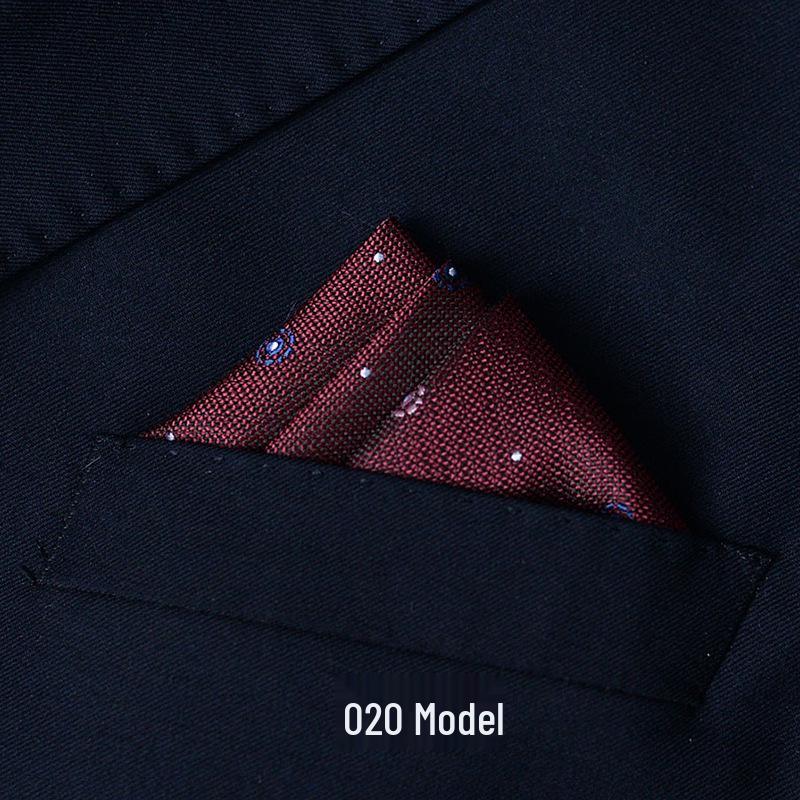Men's British Pattern Pocket Square - Suit Wedding Banquet Accessory, Polyester Cotton Handkerchief.