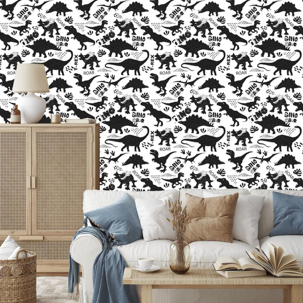 Dinosaurs Leaves Wallpaper for Living Room and Bedroom 50x1000