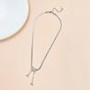 Stainless Steel Frosted Butterfly Pendant Necklace Bracelet Fashionable Niche Titanium Steel Tassel Necklace Women Jewelry
