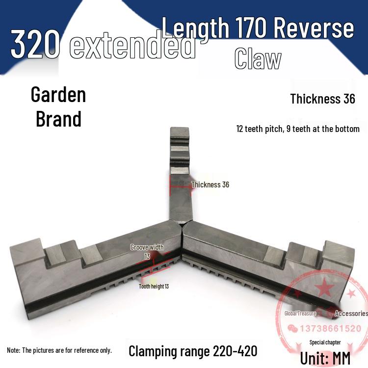 250mm & 500mm Extended Three-Jaw Chuck with Adjustable Jaws