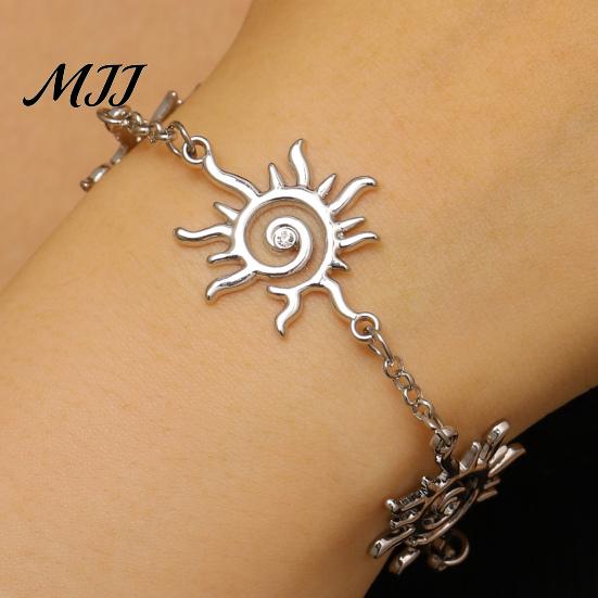 Retro Bohemian Earrings Bracelet Double Sun Spiral Pendant Ethnic Style Micro-Paved Cubic Zirconia Inlaid Shape Drop Jewelry Gift