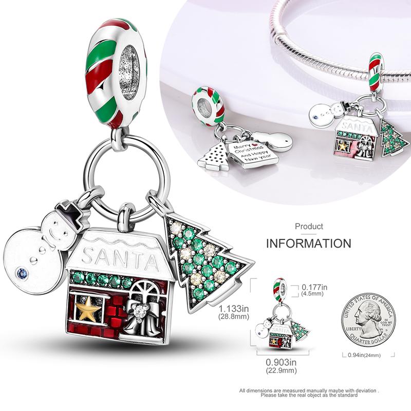 Copper Charms Winter Series Beads Snowman Penguin Pendant Fit Women Original Bracelet Christmas Diy Jewelry Dangle