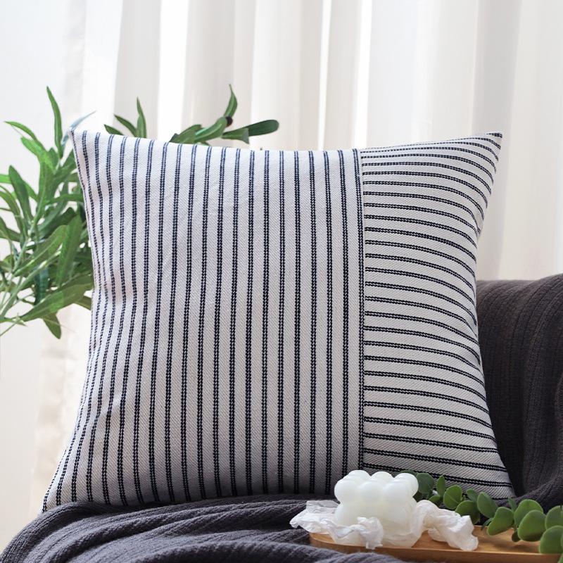 

Striped Stitching Pillowcase Cushion Home Decoration Pillowcase Ins Style Decorative Pillowcase 30x50cm