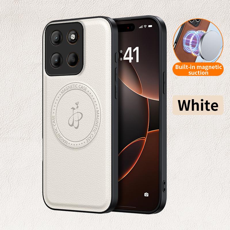 Wireless Charging Magnetic Case for Motorola Moto G05 G15 G75 G85 5G E15 Protective Cover PU Leather Hard Back Shell Coque