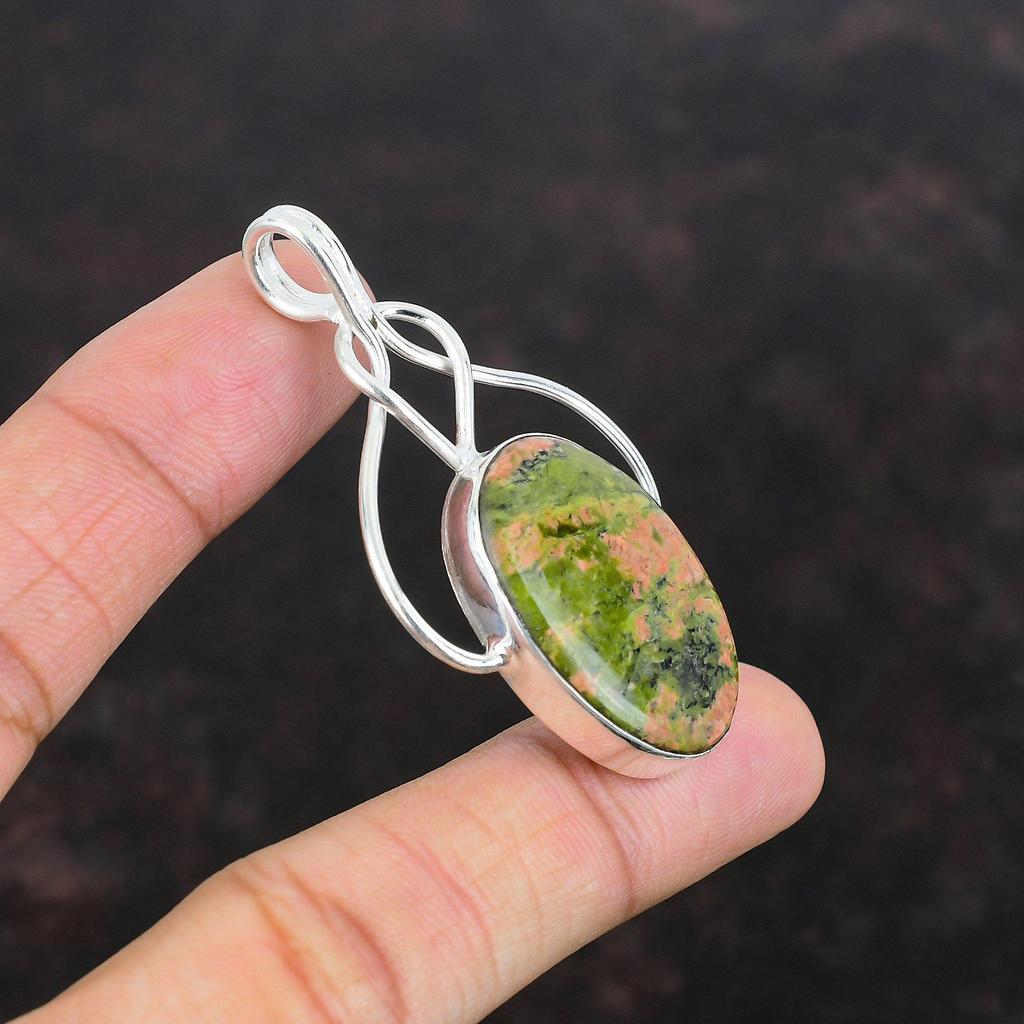 Unakite Pendant Handmade Gemstone Jewelry Elegant Pendant 925 Sterling Silver Pendant Statement Pendant Dainty Unakite Jewelry Gifts For Him
