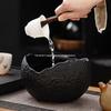 Egg-shaped Ceramic Tea Wash Basin: Desktop Waste Water Bucket and Cup Washing Bowl