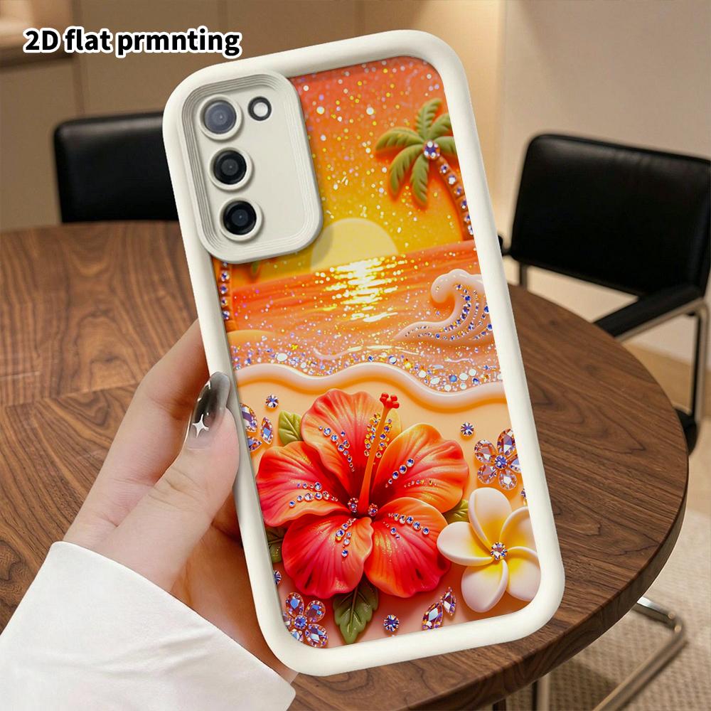 Phone Case: 2D Flat Samsung Galaxy A34 A35 M05 M06 S20 S22 S21 FE Plus 5G Tiered Protective Case, Seaside Sunset, Christmas and Halloween Gift