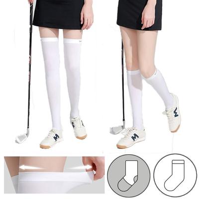 Black White Sunscreen High Socks Ice Silk Sports Pressure Socks  Running