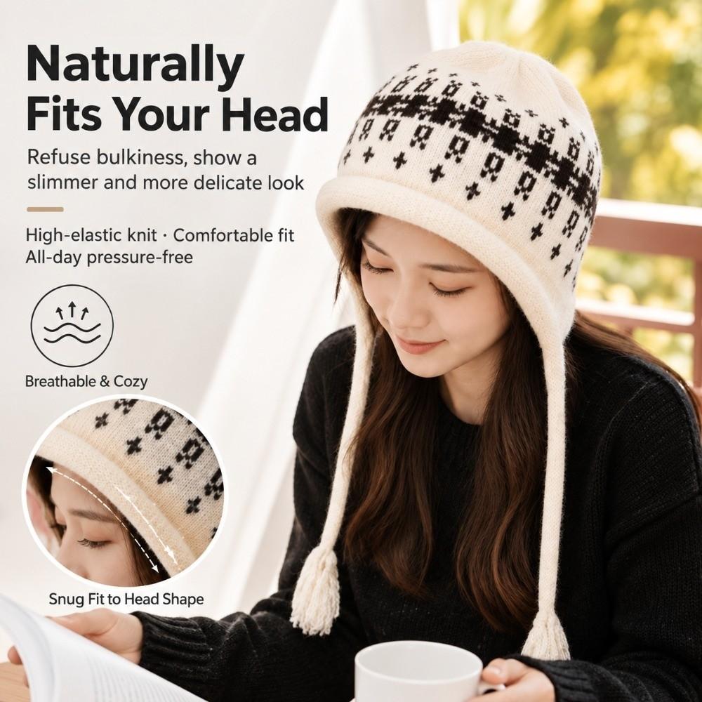 Tassel Tie Tassel Beanie Warm Knit Winter Hat Durable Women Beanie Gift