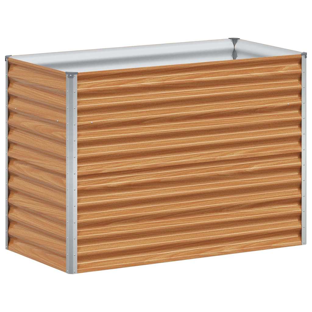 Raised Bed Light Brown 98 X 50 X 68 Cm Galvanized Steel