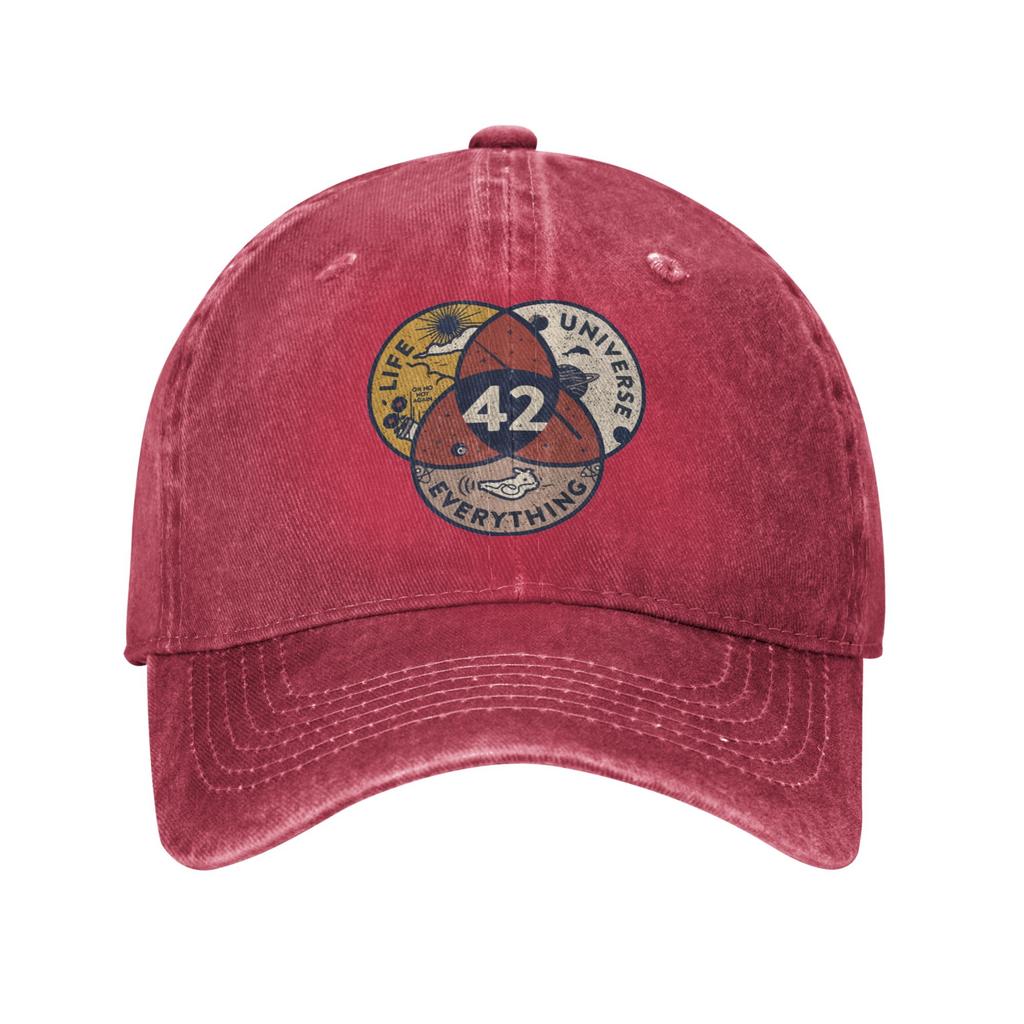 The Answer To Life The Universe And Everything Douglas Adams Unisex Baseball Caps Distressed Washed Caps Hat Retro Headwear