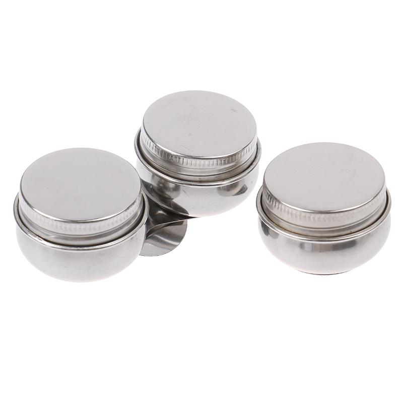Stainless Steel Paint Palette Single Double Hole Oil Paint Dipper Drum Art Painting Tool
