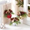 Weihnachtsglöckchen Türhänger Schmuck Samtschleife Tannenzapfen Glocken Anhänger Für Weihnachtsdekoration Weihnachtsgeschenk Noel