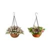 Artificial Christmas Hanging Basket Charm Gift Display Delicate Christmas Decoration for Yard Courtyard Garden Patio Holiday