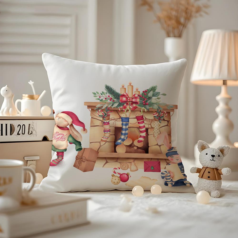 Christmas Tree Cushion Cover Pattern Printed Pillowcase For Living Room Sofa Cushion Cover & Bedroom Decor