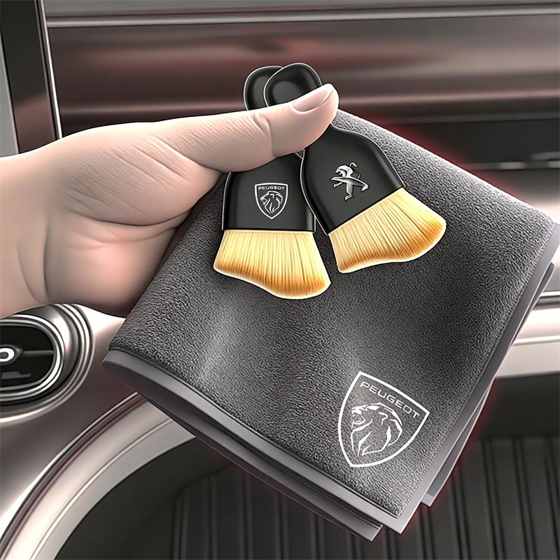 Car Suede Cleaning Cloth Air Vent Soft Brush Auto Clean Tools For Peugeot 3008 5008 208 308 508 2008 408X 108 Wheel Center CapK