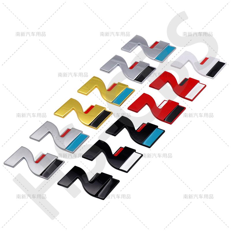 Metal N Emblem Logo N Badge Decal Nline Ar Stickers For IX25 IX35 I40 I30 Kona Tucson Sonata Elantra Accent Styling Accessories