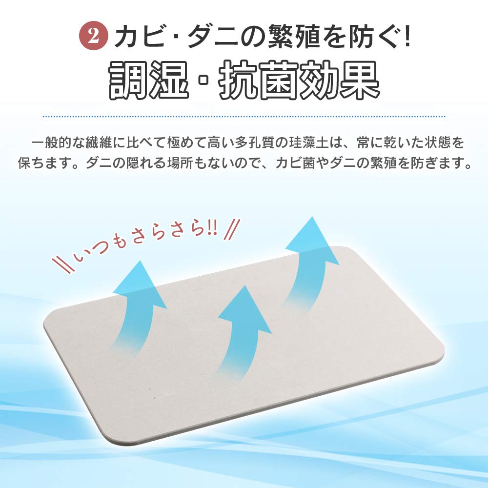 IRIS OHYAMA Diatomaceous Earth Bath Large No Laundry Foot Wipe Diatomaceous Earth Bath 60 x 39 [Tested] Mat, Size, Simple, Absorbent, Quick-Drying,