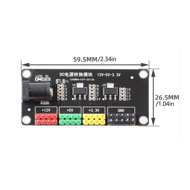12V To 3.3V 5V 12V Electricity Adapter Output Stepping Down Power Supply Module Electronic Kit Electricity Regulator Circuit Board