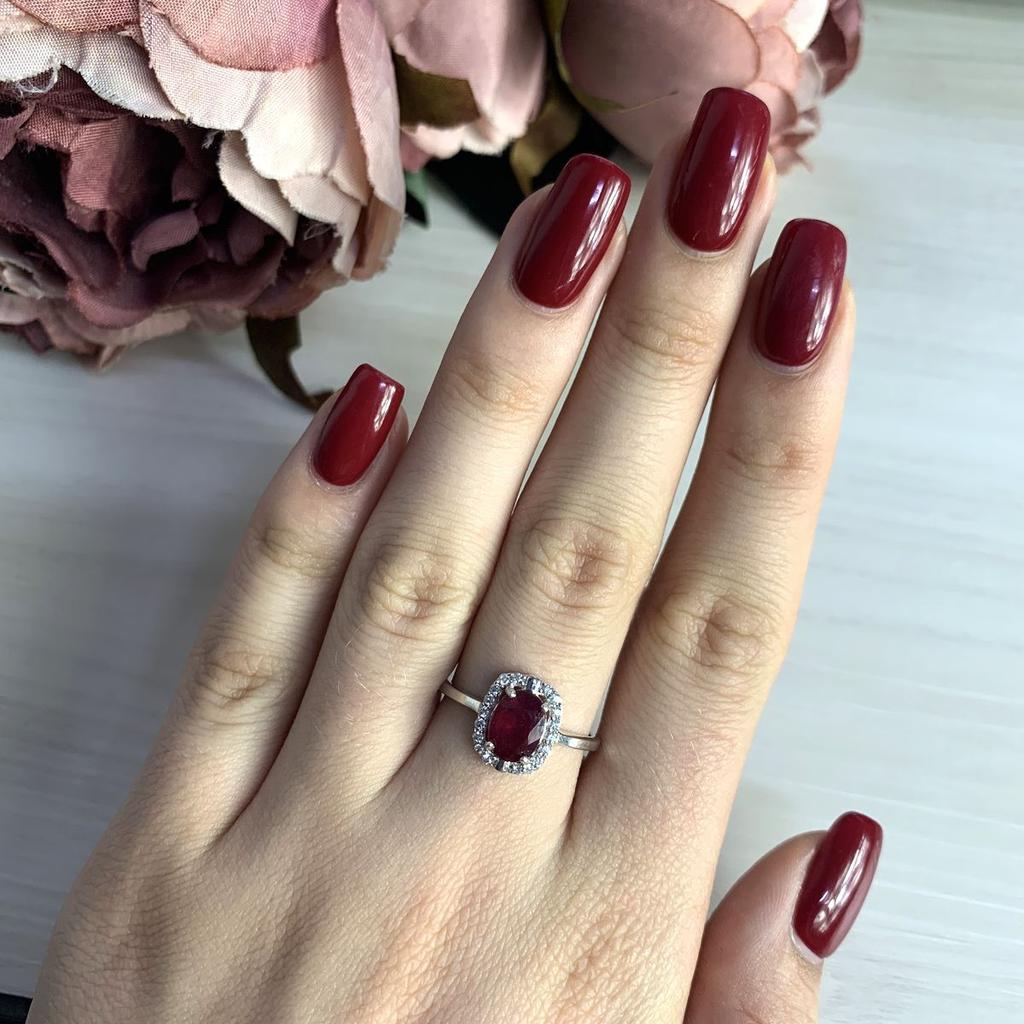 Серебряное кольцо с натуральным рубином (2027713)