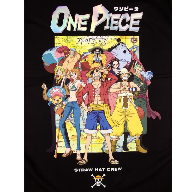 EVERSOUL ONE PIECE Short Straw Hat Character Anime Movie Size L T-Shirt, Sleeve, Pirates, Luffy, Chopper, Sanji, Zoro, Nami, Merchandise, Tee, Men's,
