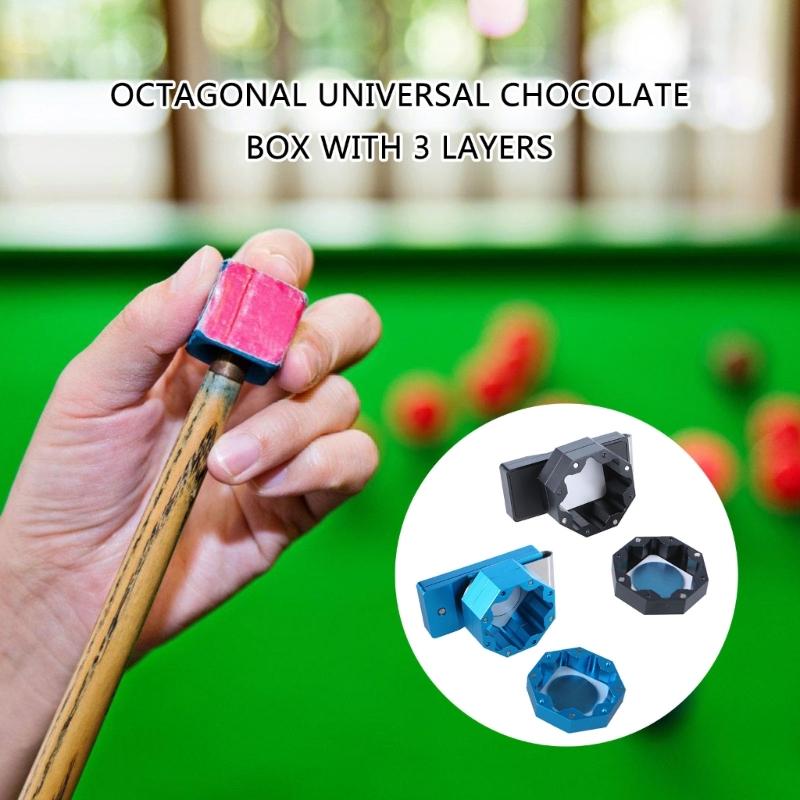 Magnetic Billiard Chalks Case Box with Fixed Clip 3-Layer Pool Chalks Holder Billiard Chalks Case Pool Snooker Accessory