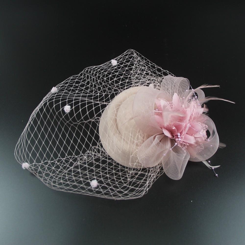 Bride Headdress Feathers Fascinator Hat Sinamay Feathers Party Mesh Hair Band  Lady